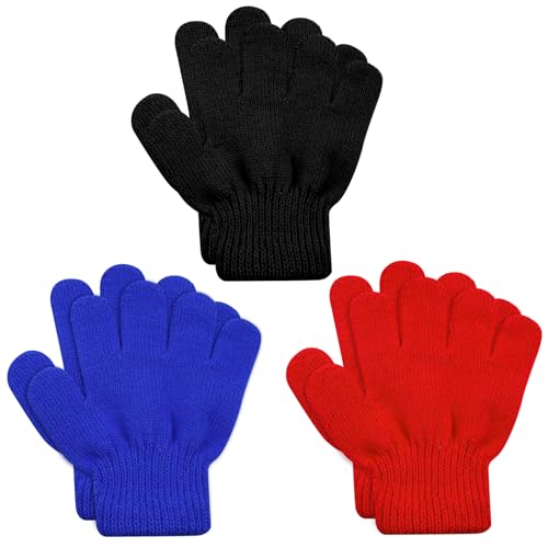 Image of ONESING 6 Pair Baby Gloves Toddler Gloves Toddler Winter Gloves Kids Gloves Winter Stretchy Knit Gloves for Kids Boys Girls