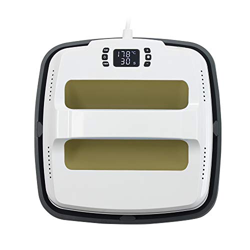 Heat Press Machine 9X9 Inch Digital Display Portable Heat Transfer Machine for T-Shirts and HTV Vinyl Projects, with Heat Press Mat and Teflon Sheet, Green