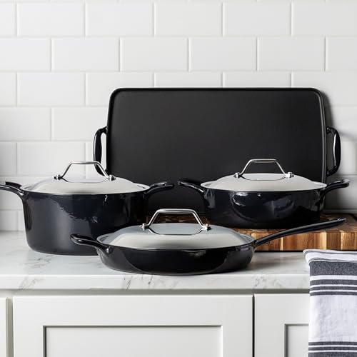 All-Clad Cast Iron Braiser Pan, 4 Qt Enameled Cast Iron Casserole Pan with Lid, Grill, Oven Safe up to 650F, Compatible with All Stovetops (Gas, Electric & Induction), Easy-Clean, Cookware, Black - Image 9