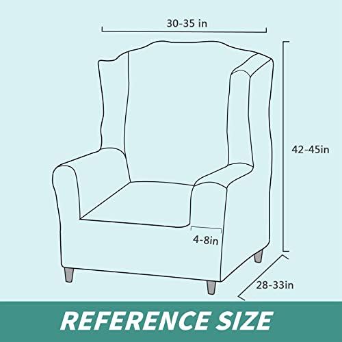 YEMYHOM 1 Piece Stretch Wingback Chair Slipcover Latest Jacquard Design Wing Chair Cover Non Slip Furniture Protector with Foam Rods for Living Room (Wing Chair, Navy) by YEMYHOM - Image 5