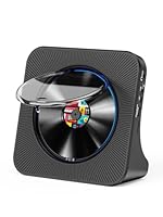 Gueray CD Players Bluetooth CD-Player mit Lautsprecher Unterstützt Fernbedienung Anzeige FM Radio mit CD Player USB- Kartenwiedergabe 3,5 mm AUX Wecker Kopfhöreranschluss Staubschutzhülle Schwarz