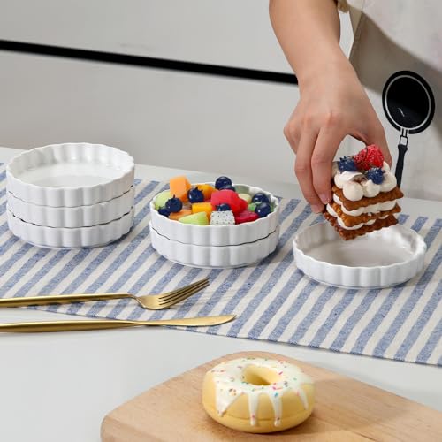 Vidalenta Cerâmica, rasa, creme brulee, 170 g, seguro para forno, quiche de suflê, mini formas de to