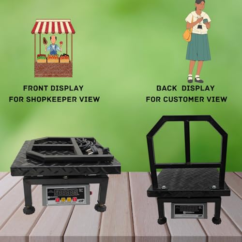 Image of KiloMaxx KM-25 200kg Heavy Duty Industrial Weighing Scale | Double Ultra-Bright Green Display | High Precision Digital Platform Scale for Shop, Warehouse & Factory Use