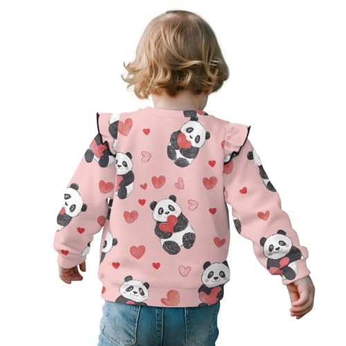 Cute Long Sleeve Shirts for Girls Crewneck Sweatshirts Ruffle Athletic Tops Cute Clothes Fall Shirts Size 1-82
