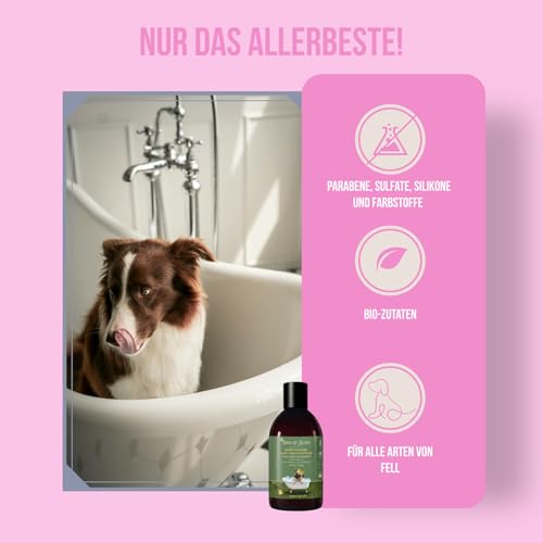 Tails of Glory Organisch & Natürliches Hundeshampoo Hanföl, Aloe Vera, Hafer, Juckreiz, Geruch, Sensitiv, Langhaar, Vegan, Ohne Sulfate