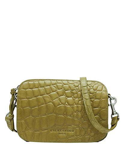 LIEBESKIND Berlin Umhängetasche Luka – Cross-Body Bag aus Leder mit verstellbaren Schulterriemen – kleine Schultertasche, Fächer mit Reißverschluss – Shoulder Bag, 14.5 x 20.5 x 7 cm,Matcha
