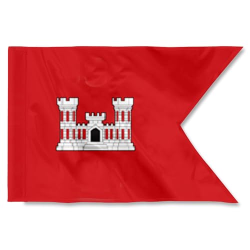 Fyon Custom Engineers Corps Guidon flag US Sapper Military Guidons Personalize Flags Double sided 3ply 20x27inch Banner (II)