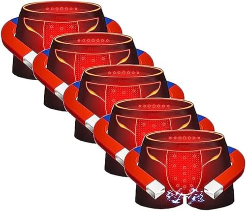 5pcs Magnetic Therapy Men's Boxer, Enlargement Physiological Underwear, Comfort Waistband Shorts Boxer Briefs