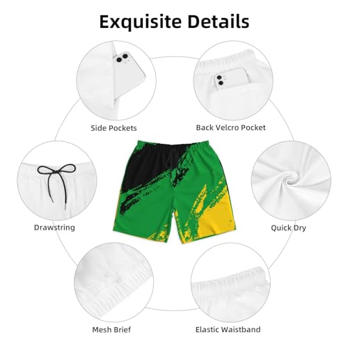 Jamaica Flag Color (5) Beach Shorts Beachwear Board Short Swim Trunks for Men4