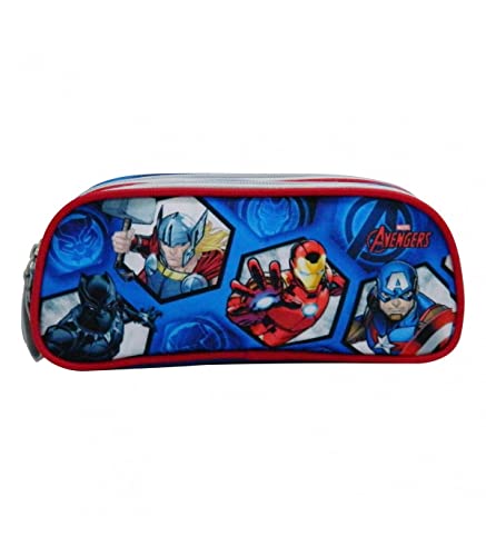 Bagtrotter Trousse Scolaire 2 Compartiments Avengers Bleu Marine Cover