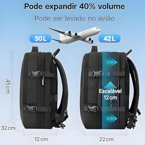 Romantic Crown Mochila de Viagem Expansivel Masculina Feminina, Mochila Para Notebook Executiva Impermeável Reforçada Cabo US