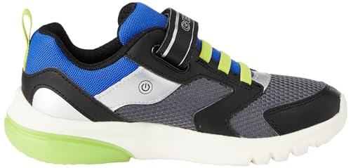 Geox J Ciberdrone C Undefined's Light Built Flexy Strap Sneakr Trainers (Black Blue, US 13)4