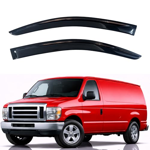 Image of KPY Rain Guards Fit for 2007-2014 Ford E150 E250 E350 E450 Super Duty, 1983-1994 S10 Blazer /S15 Jimmy, Out-Channel Window Visors Vent Deflectors 2PC, Truck Accessories for 07-14 E150 E250 E350 E450