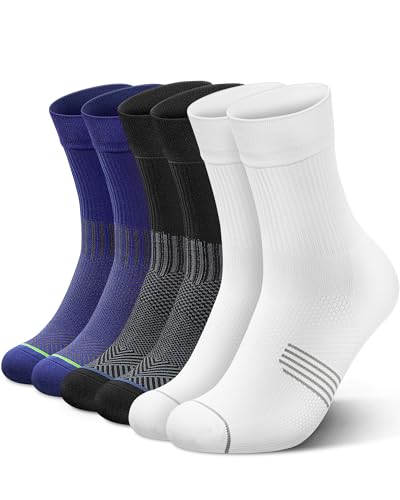 PAPLUS 3 Pairs Running Compression Socks for Men & Women,