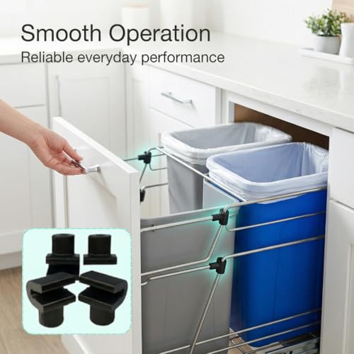 Image of SplashNColor Trash Can Lock Replacement - Snap Handle Connector Compatible with RevAShelf Waste Bin Repair - Durable ABS Construction - Easy-to-Install Spare Parts for Garbage Can Latch Repair 4 Pack