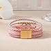 Rantanto Boho Braided Leather Wrap Bracelet Trendy Layered Cuff Bracelets Bohemian Stackable Fashion Bracelet Jewelry For Women (Circle Pink)