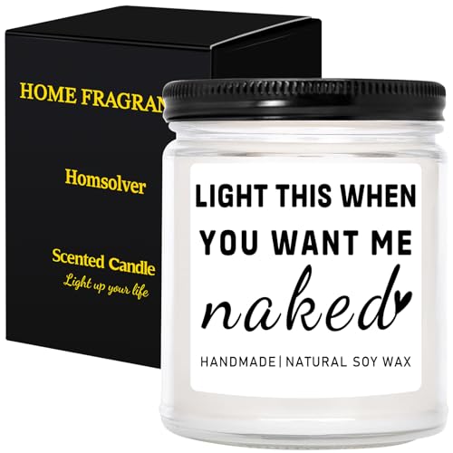 Homsolver Gifts for Him Boyfriend Husband Men Funny Birthday Anniversary Christmas Valentines Romantic Gifts for Him Boyfriend Husband Naughty Unique Lavender Candle