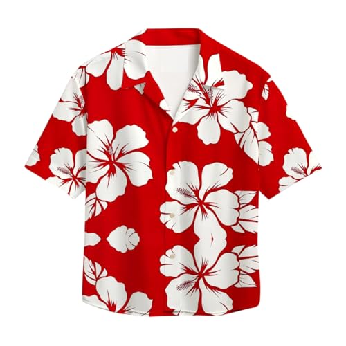 Image of Men's Floral Button-Down Shirt, Cotton Blend Stretchable, Casual Printed Striped Stylish Shirt
