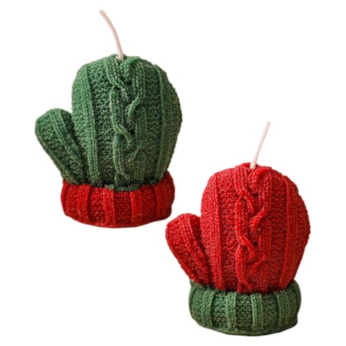 GOOHOCHY 2pcs Christmas Glove Shape Candles Festive Scented Decor for Holiday Relaxation Clean Burning Fragrance Men and Women