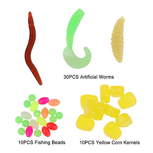 Pwsap 550PCS Angelhaken Angelköder Set, Kohlenstoffstahl Fisch Jig Haken mit Fishing Tackle Box(500Stück/10 Größen 3… – Bild 4