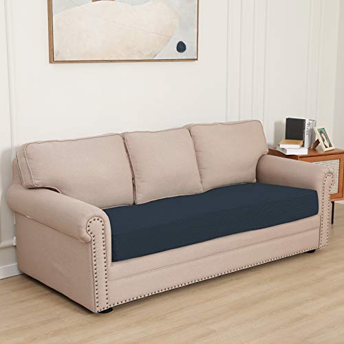Image of Easy-Going Stretch 1 Piece Couch Cushion Cover for Sofa | Sofa Cushion Furniture Protector Sofa Seat sofa slipcover Washable sofa cover soft with Elastic Bottom Dark Blue