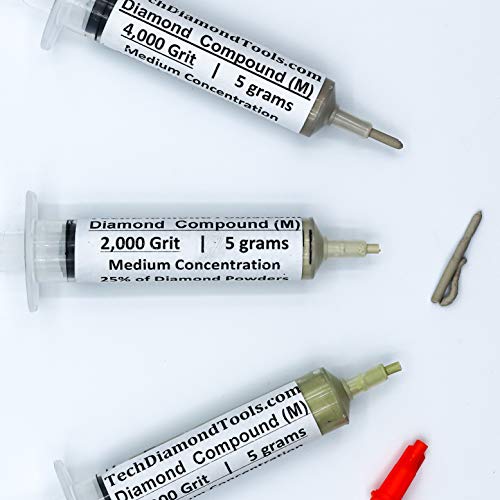 Techdiamondtools Kit Of 3 Diamond Polishing Compound Polishing Paste 1200 2000 4000 Grit For Marble Glass Metal Rock Jewelry Resin Silver Gemstone With 25% Of Diamond Powder Usa Made #TOP20