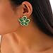 TUCEWP Large Flower Earrings Vintage Flower Stud Earrings Cute Boho Floral Statement Drop Earring Chic Fashion Green Enamel Chunky Floral Earring for Women Mom Trendy Birthday Christmas Jewelry Gift