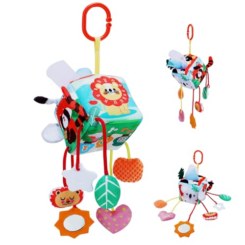 NewFamily Clip-On Baby Sensory Toy, with Baby-Safe Mirror and Teether, Easy-Clip...