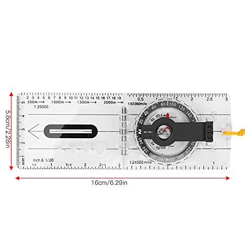 Brújula plegable de acrílico ligera y portátil para exteriores miniatura 4