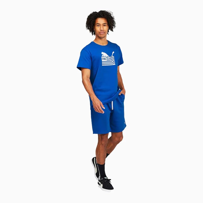 T-shirt bleu PUMA Every Day HUSSLE TEE Blue mode masculine sport en maille respirante