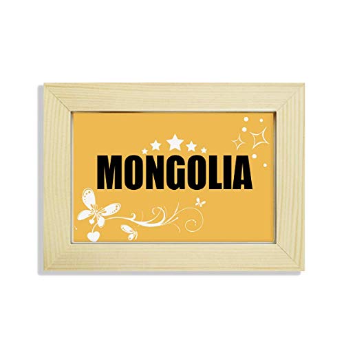 Cuadro de madera de Mongolia decorativo con marco floral selecto 2