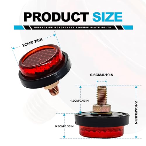 Tornillos reflectantes M5 impermeables con catadióptrico rojo mini 2