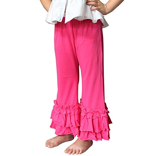 Wennikids Infant/Toddler Girls Stretchy Flare Pants w/Ruffles 1-6T Medium Hot Pink