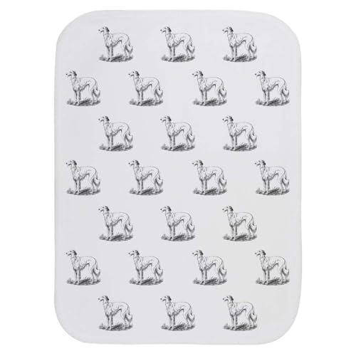Azeeda 'Borzoi Dog Standing Side View' Baby Burp/Wash Cloth (BC00033312)