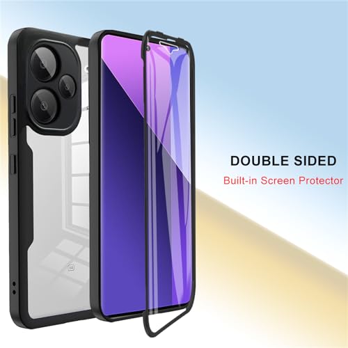 Image of CCSamll for Xiaomi Redmi Note 13 Pro+ Case with Screen Protector QC Black | Clear Shockproof TPU Bumper, Full Body Protective Phone Cover, Touch Sensitive Front Case for Xiaomi Redmi Note 13 Pro+ 5G