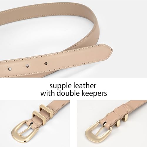 Womens Belt Fashion Leather Wais Belt for Jeans Pants Dresses with Gold Buckle2