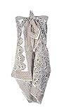 100% Cotton Block Print Sarong - Women's Swimsuit Wrap Cover-Up, Long Beachwear & Resort Apparel, Brown, 44x74