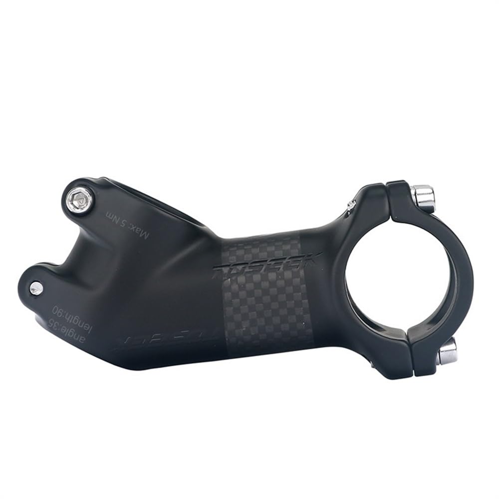 ZHANGSHUMIN Cycling Stems Carbon Stem 10/17/25/35 Degree Bike Stem 70/80/90/100mm Ultralight Bicycle Handlebar Stems For MTB Road Folding Bike Mountain Bike Stem(Matte-35degree 100mm)