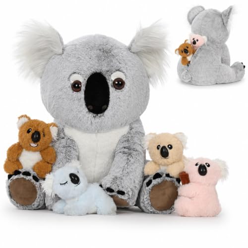 Image of Koala Plush Toy with Babies, 17.7 inch Wild Animal Stuffed Animal