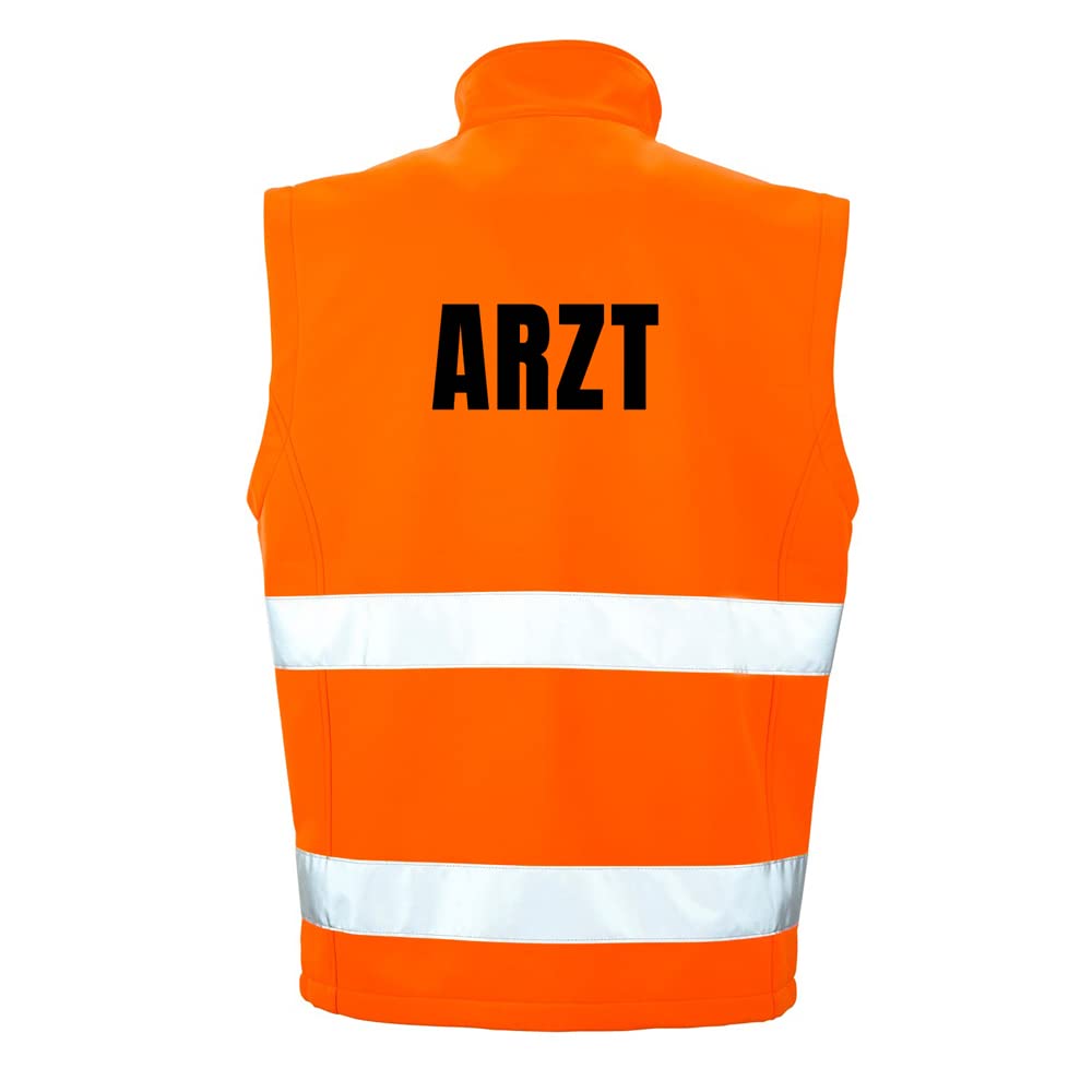 ARZT Sicherheitsweste GELB aus Softshell - Gelb Warnweste nach EN ISO 20471 zertifiziert - Unisex und hochwertigem Reflektorstreifen