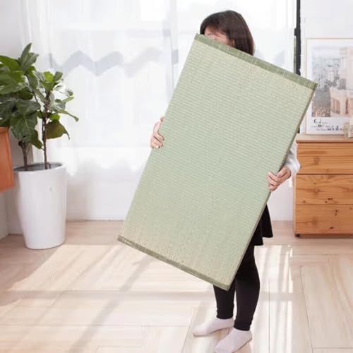 Tatami - Tappetino in erba naturale per dormire, meditazione, yoga e pratica zen, pieghevole, ideale per spalle e schiena