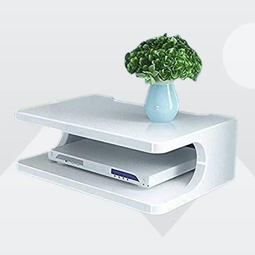 M.A.Setup Box Stand / Holder / WiFi Holder Wall Mount Shelf for Home Holding Speakers WiFi Router Game Console Remote Streaming Device (White, Standard)-image-48