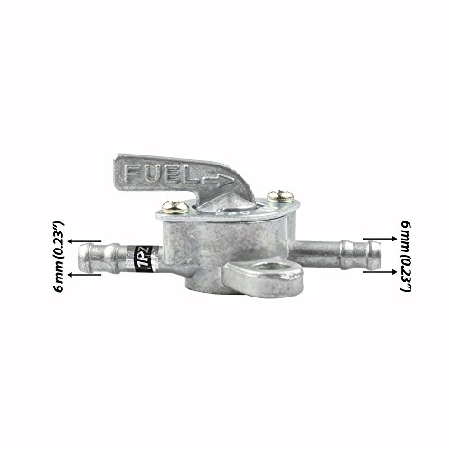 Image of 1PZ In-Line Gas Fuel Shut Off Petcock fits 6mm 1 /4 inch or 3 /16 inch ID Hose Fuel Line for 50cc 70cc 90cc 100cc 110cc 125cc Scooter Quad Go Kart Moped Baja BA150 ATV X15 X18 X22 Mini Pocket Bike (Pack of 2)
