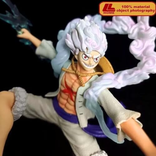 Image of Blue Aura Gear 5 Monkey D Luffy Action Figure Height-21cm Multicolour PVC Collectible | Luffy in Air