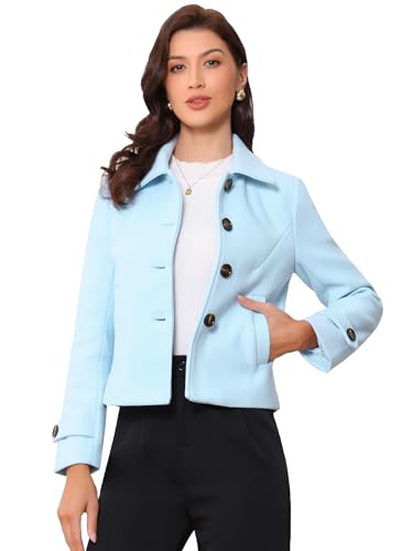 Manteau d'hiver à manches longues et col rabattu pour femme classique