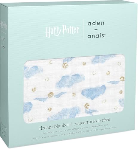 Image of aden + anais Boutique Dream Blanket, Boutique Muslin Baby Blankets for Girls & Boys, Ideal Newborn Nursery & Crib Blanket, Unisex Toddler & Infant Bedding, Shower & Registry Gift, Harry Potter