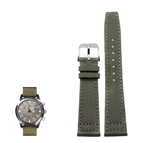 Bracelet de montre nylon IWC IW371614 IW377724 toile 20mm 21mm 22mm noir vert