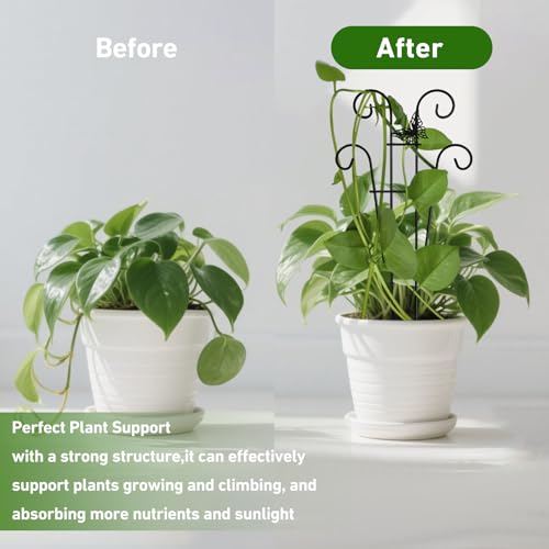 Image of Coomin Indoor Plant Trellis for Potted Plants with Buttrtflies, 14.5in 2p