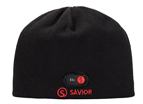 SAVIOR Rechargeable Electric Warm Heated Hat Winter Battery Skull Beanie,Black,3 Heat