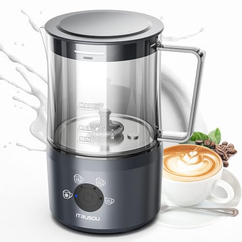 iTRUSOU Milk Frother, Electric Milk Steamer, Coffee Frother, Milk Frothers 5-in-1 Automatic Warm and Cold Milk Foamer for Coffee, Latte, Cappuccino, Macchiato, Hot Chocolate, 17 Ounce-Gray iTRUSOU Milk Frother, Electric Milk Steamer, Coffee Frother, Milk Frothers 5-in-1 Automatic Warm and Cold Milk Foamer for Coffee, Latte, Cappuccino, Macchiato, Hot Chocolate, 17 Ounce-Gray